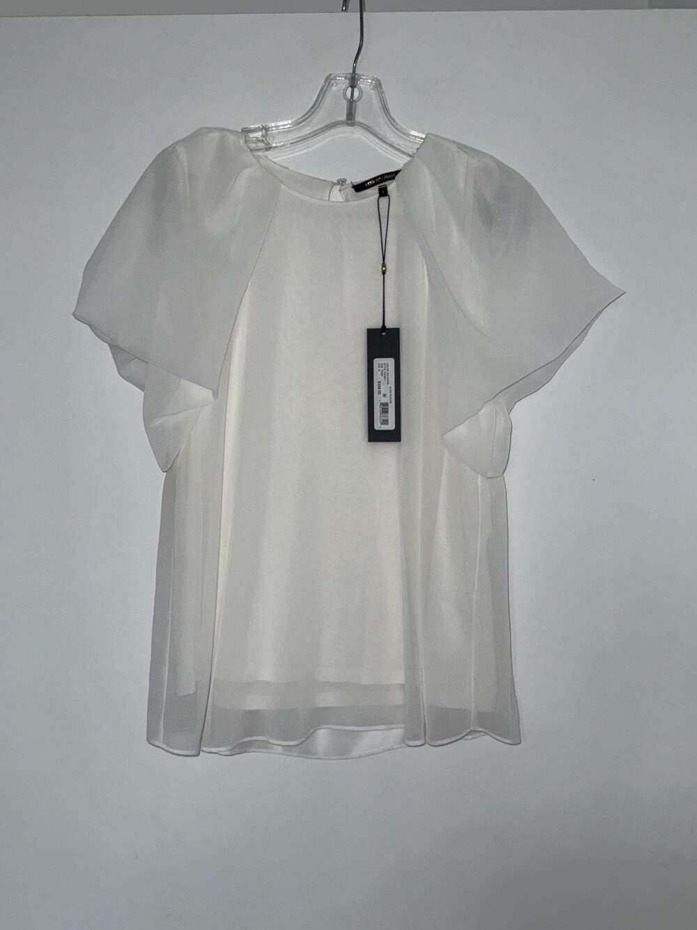 Kobi Halperin Alice Blouse Chiffon Flutter Sleeve Top in Alabaster White